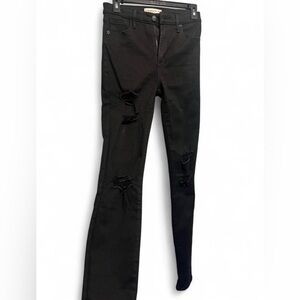 Abercrombie & Fitch Black Ripped Skinny Jeans